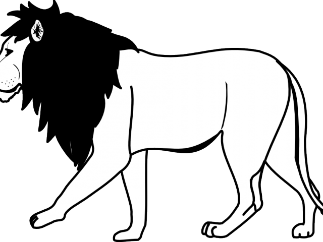 Majestic Black Maned Lion Illustration PNG