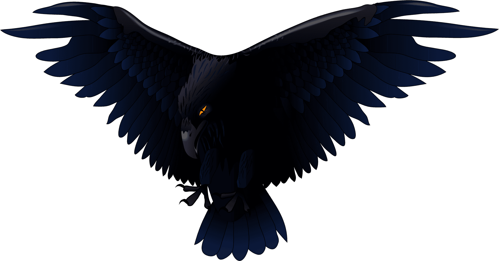 Majestic Black Raven In Flight PNG