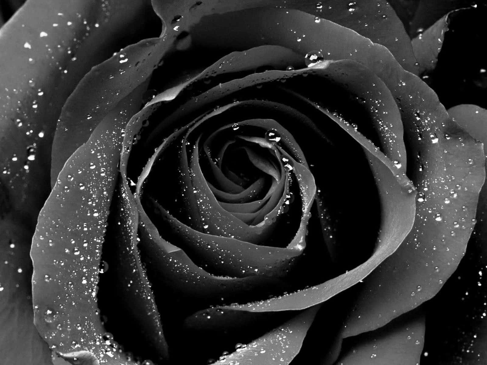 Majestic Black Rose In Full Bloom