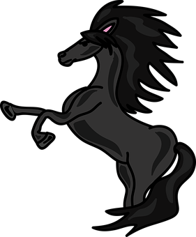 Majestic Black Stallion Illustration PNG