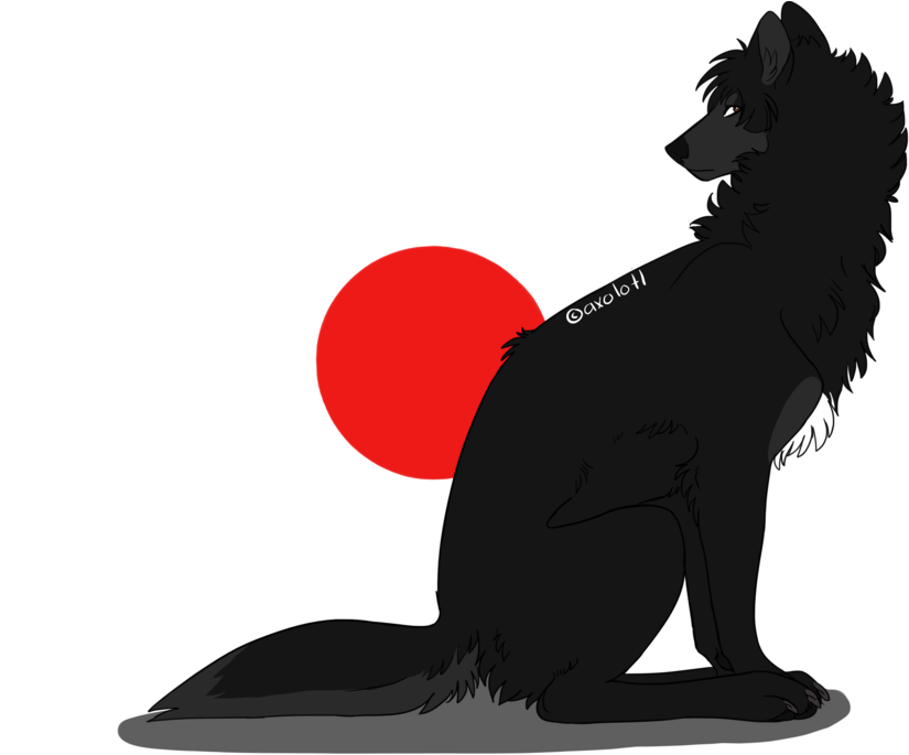 Majestic Black Wolf Silhouette Red Sun PNG