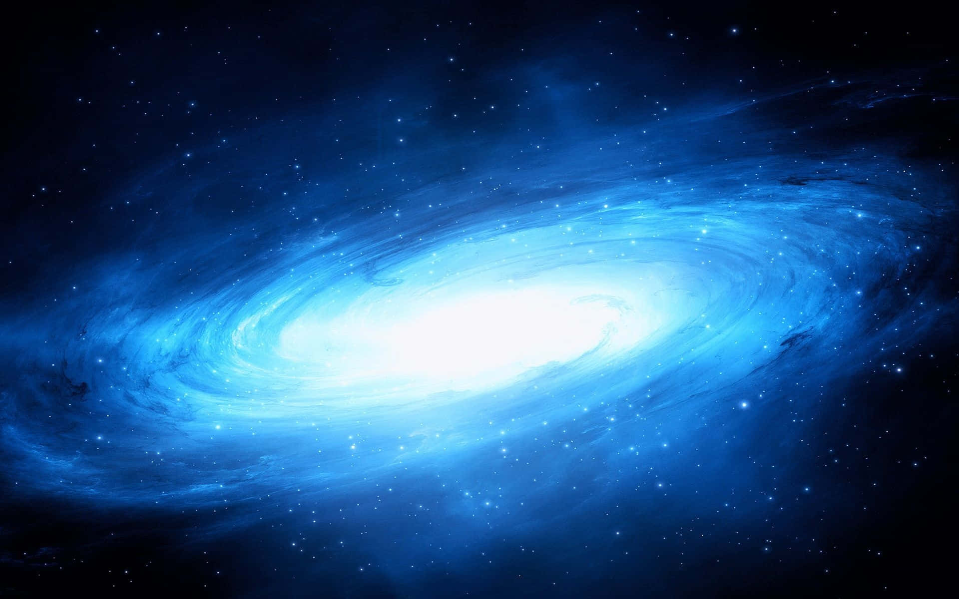 Majestic Blue Galaxy Spiral Wallpaper