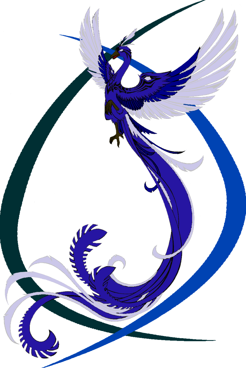 Majestic Blue Phoenix Art PNG