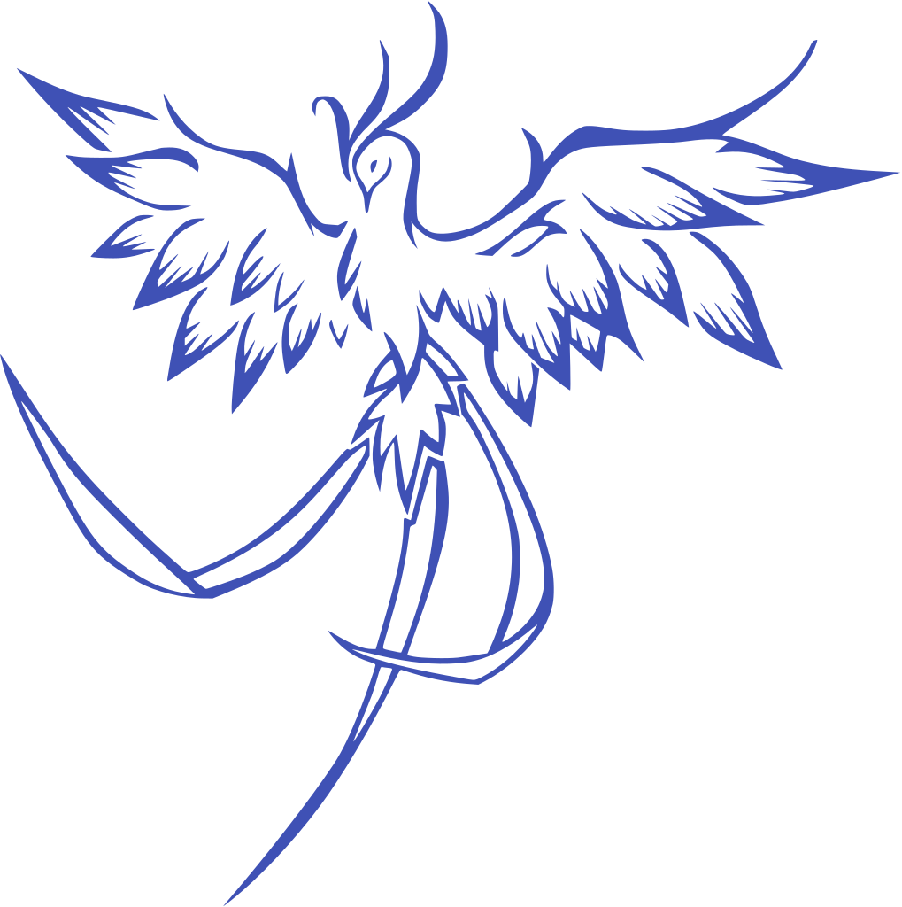 Majestic Blue Phoenix Art PNG