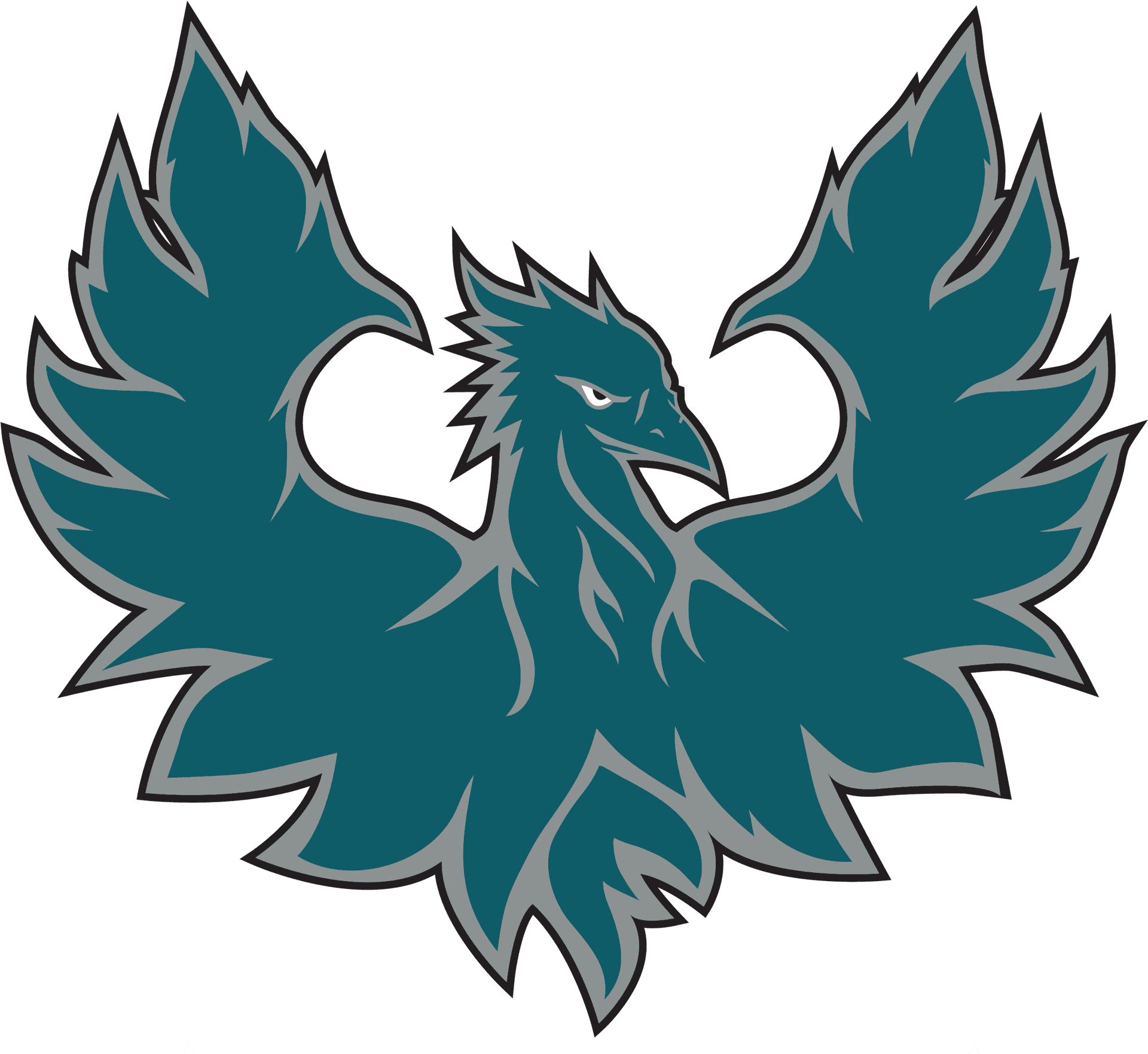 Majestic Blue Phoenix Graphic PNG