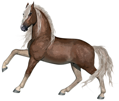 Majestic Brown Horse Illustration PNG