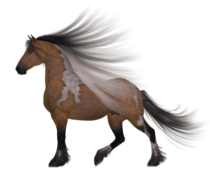 Majestic Brown Horsewith Flowing Mane PNG