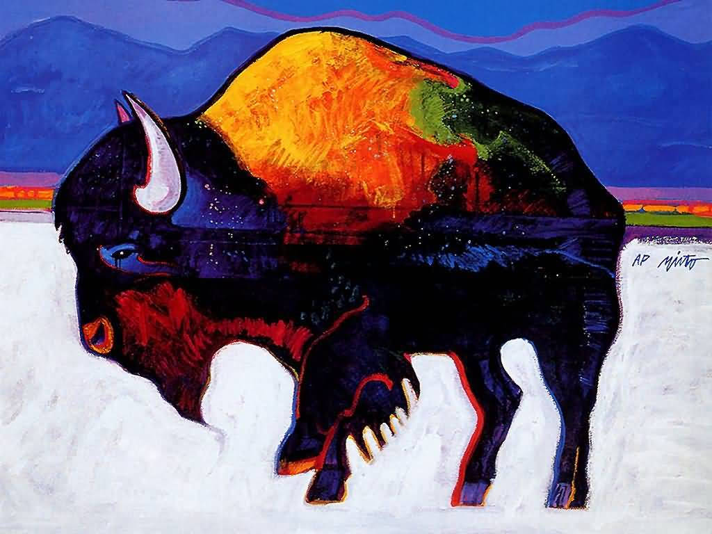 Majestic Buffalo Roaming In Wild Wallpaper