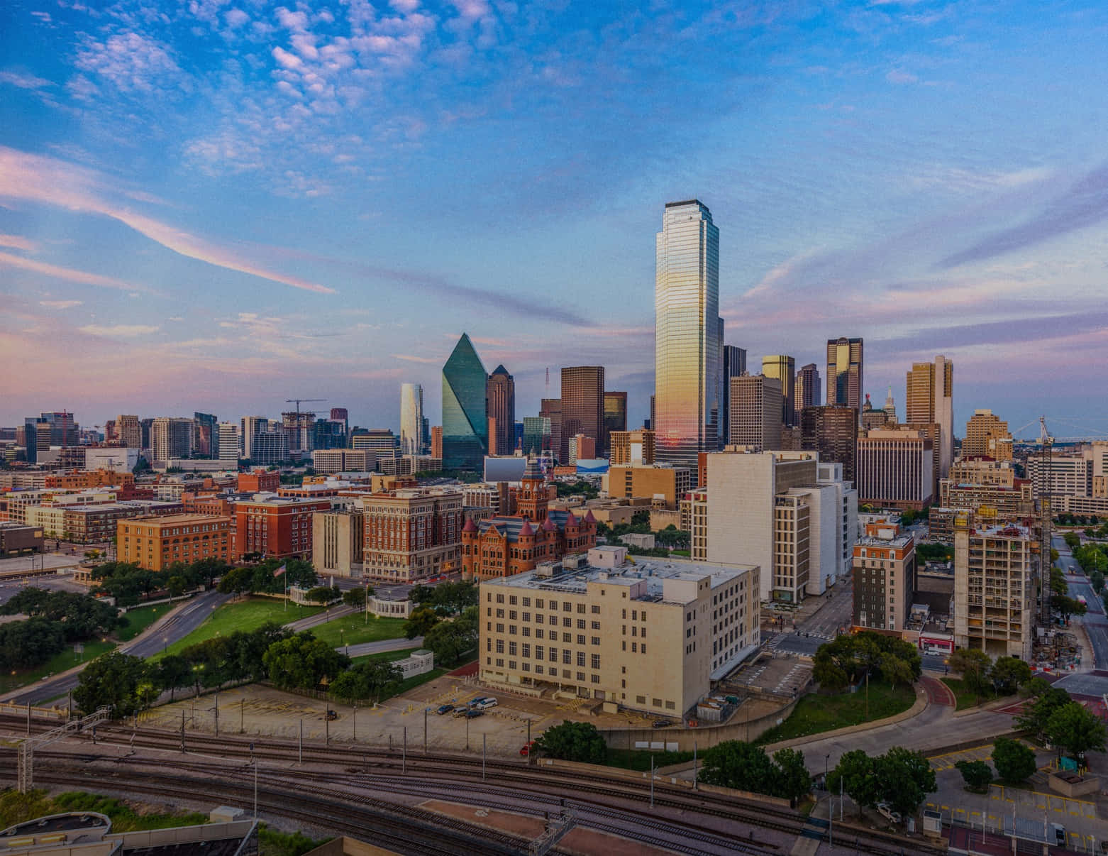 Majestic Dallas Skyline At Nighttime Wallpaper