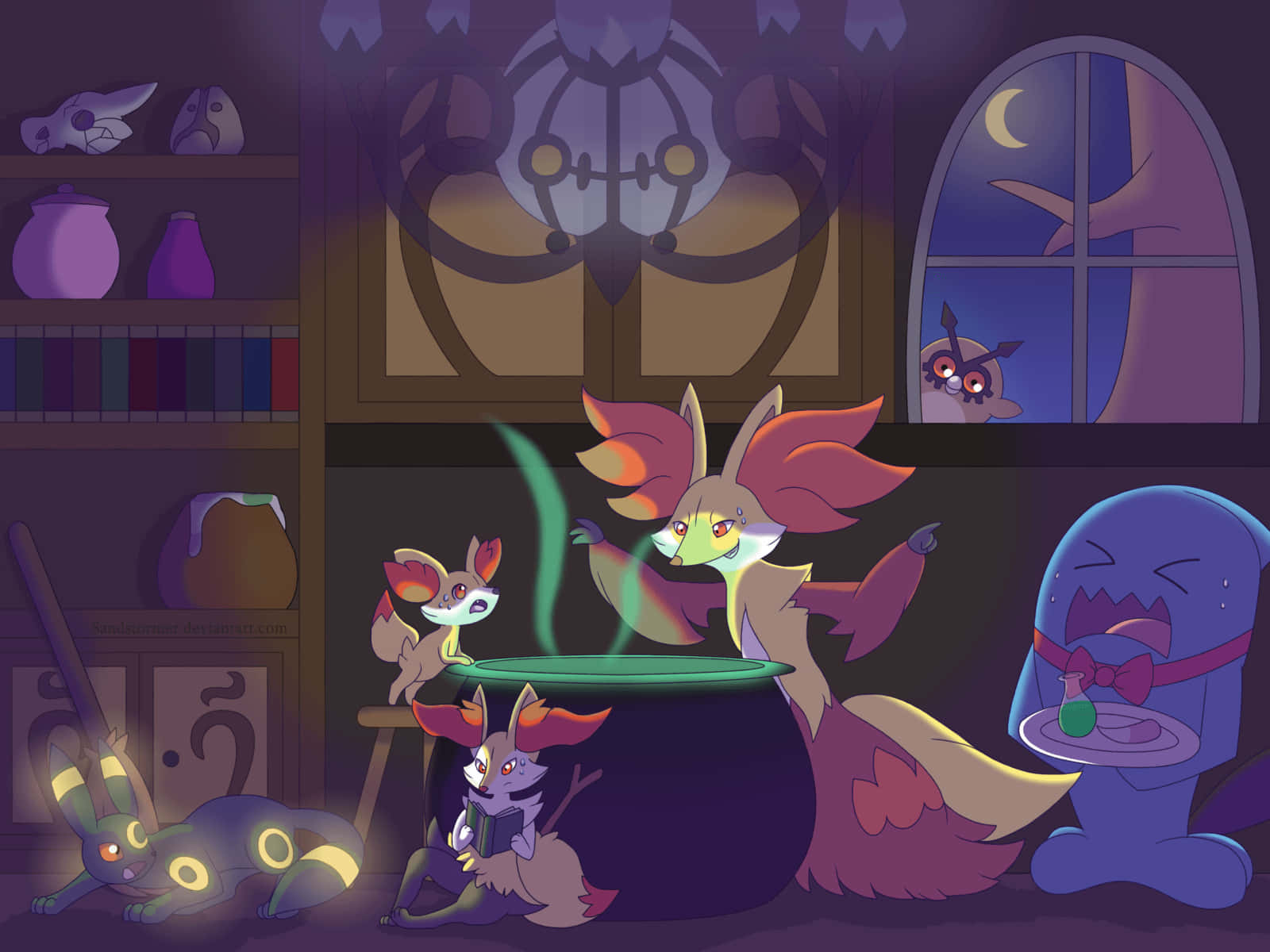 Majestic Delphox Casting A Spell Wallpaper