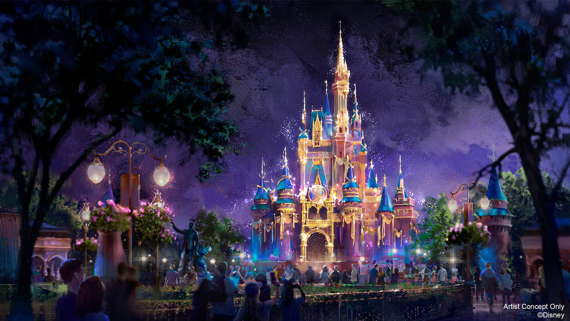 Majestic Disney Castle At Twilight Wallpaper