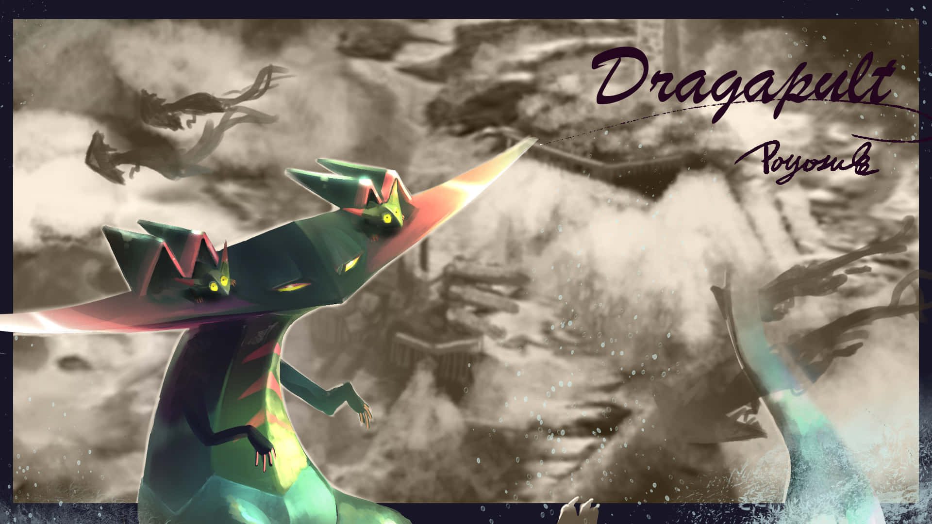 Majestic Dragapult In Action Wallpaper