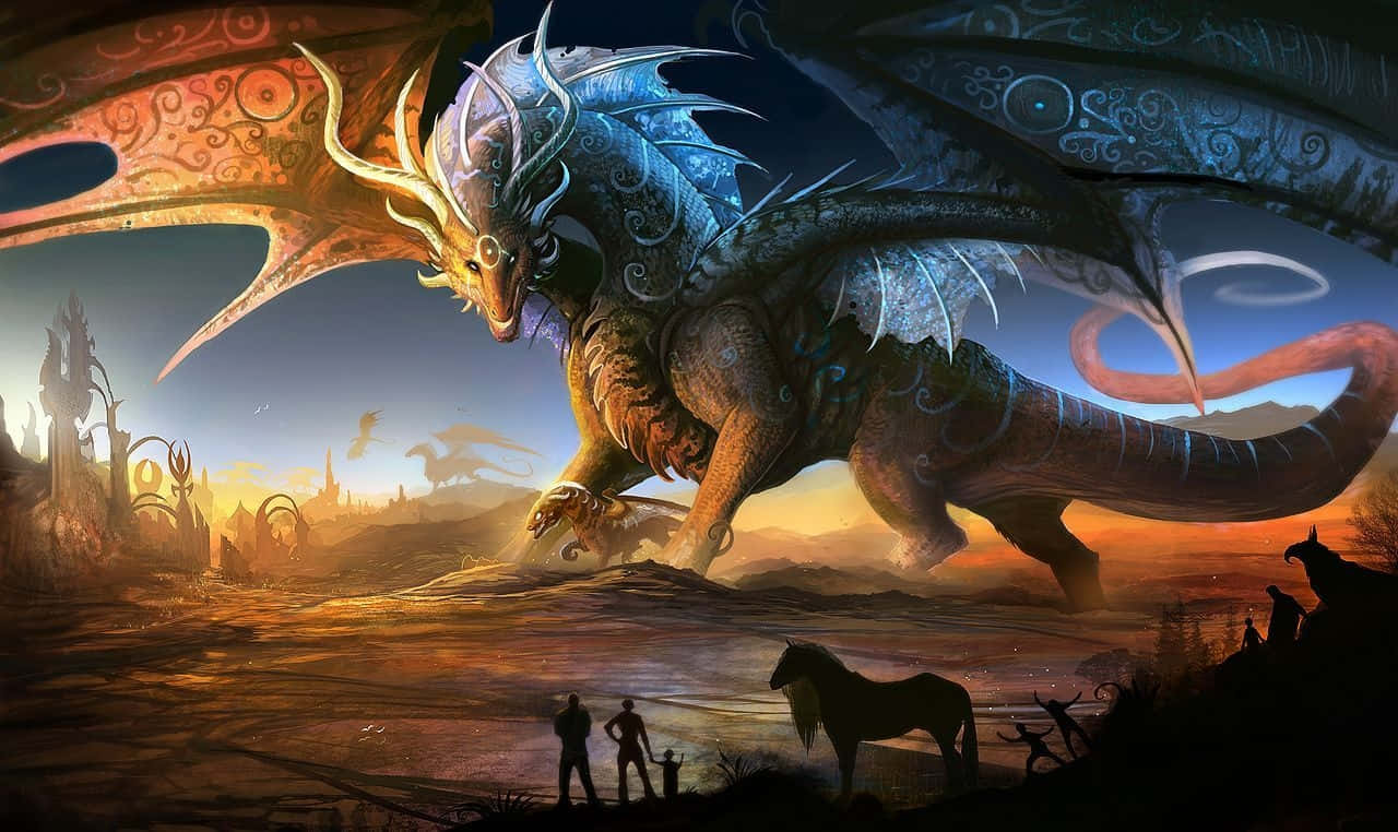 Majestic Dragon Encounter Wallpaper
