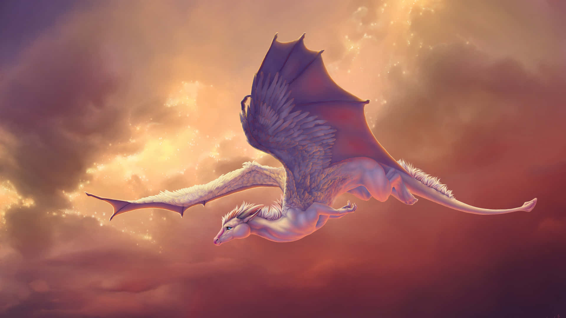 Majestic_ Dragon_ Flight_at_ Dusk_4 K_ Art Wallpaper