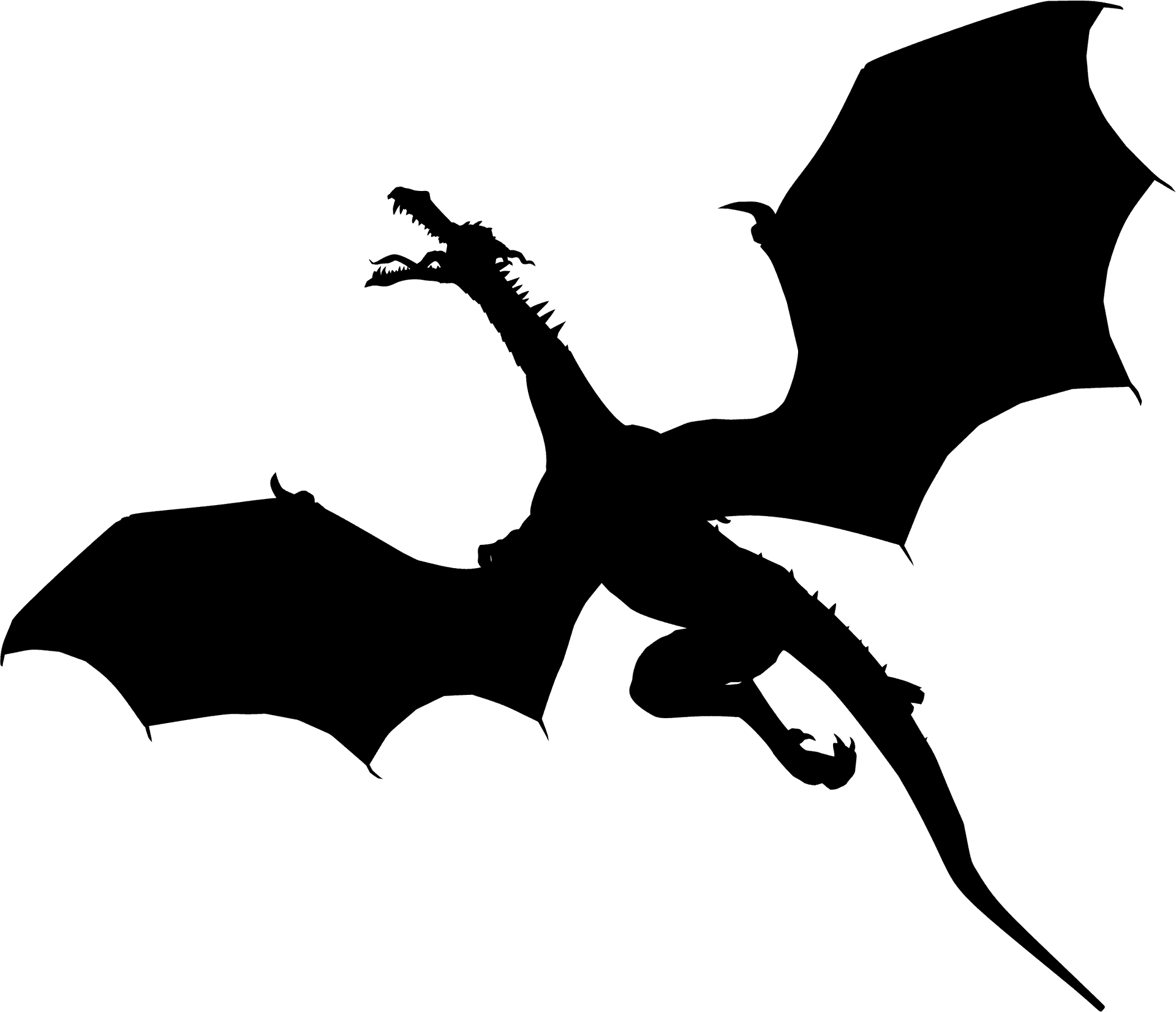 Majestic Dragon Silhouette.png PNG