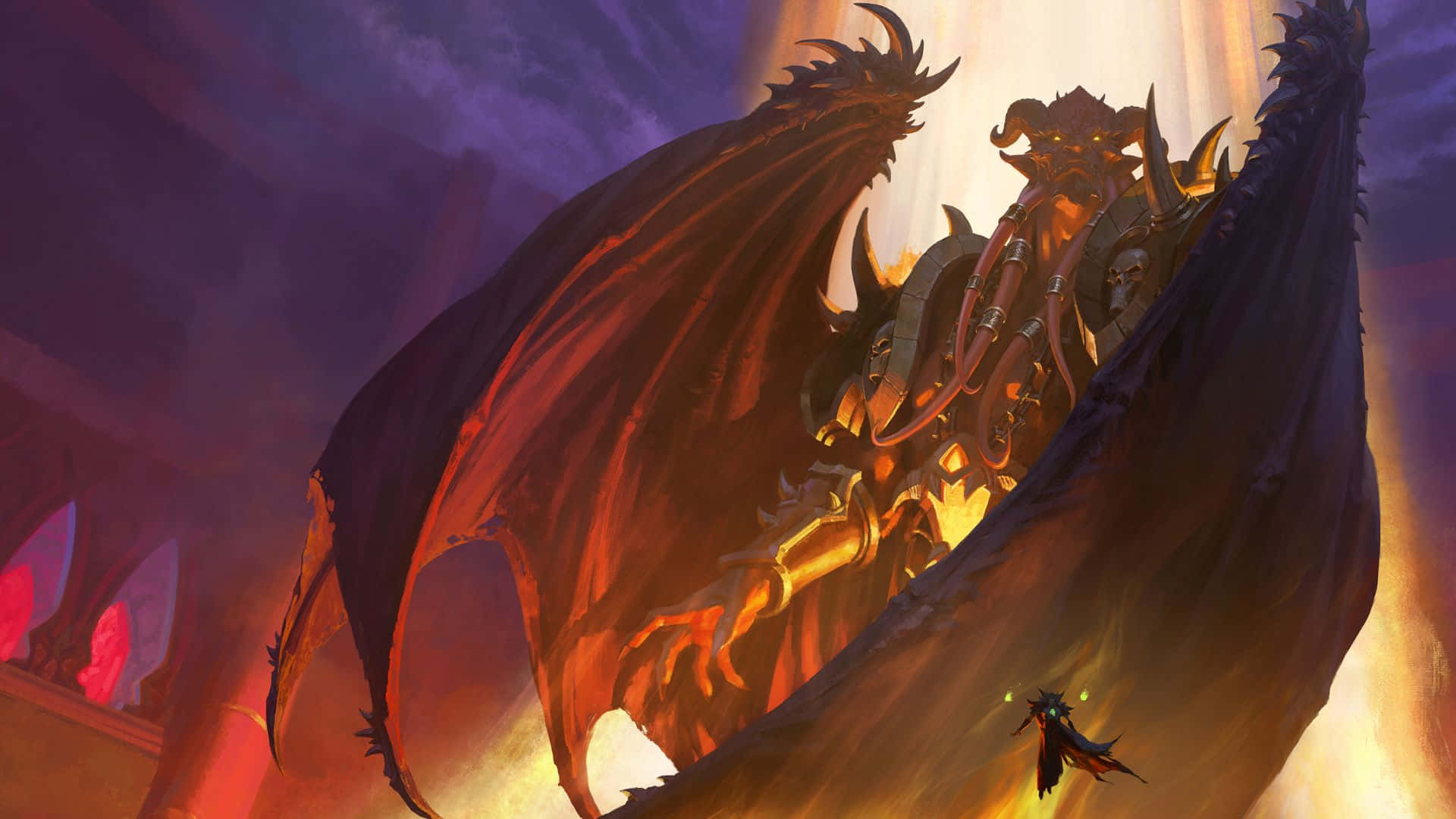 Majestic Dragon Soaring Above Azeroth In World Of Warcraft Wallpaper