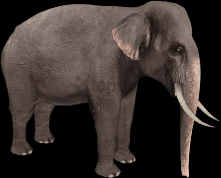 Majestic_ Elephant_ Isolated_on_ Black_ Background.png PNG