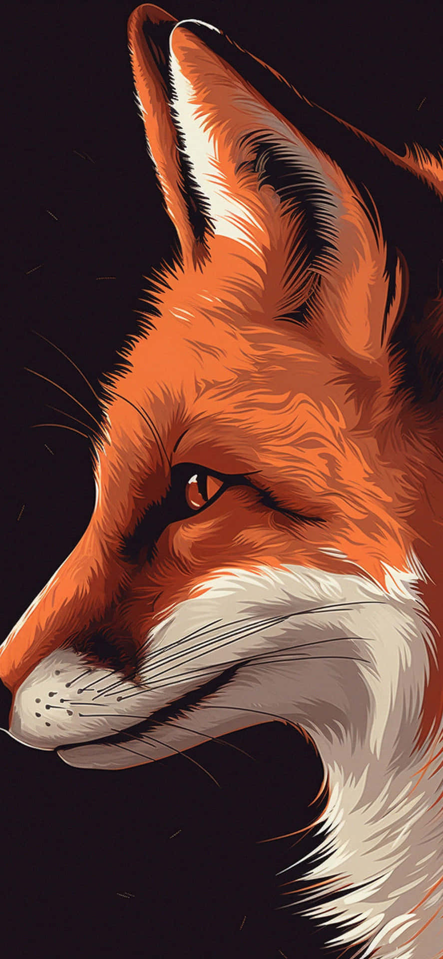 Majestic Fox Profile Art Wallpaper