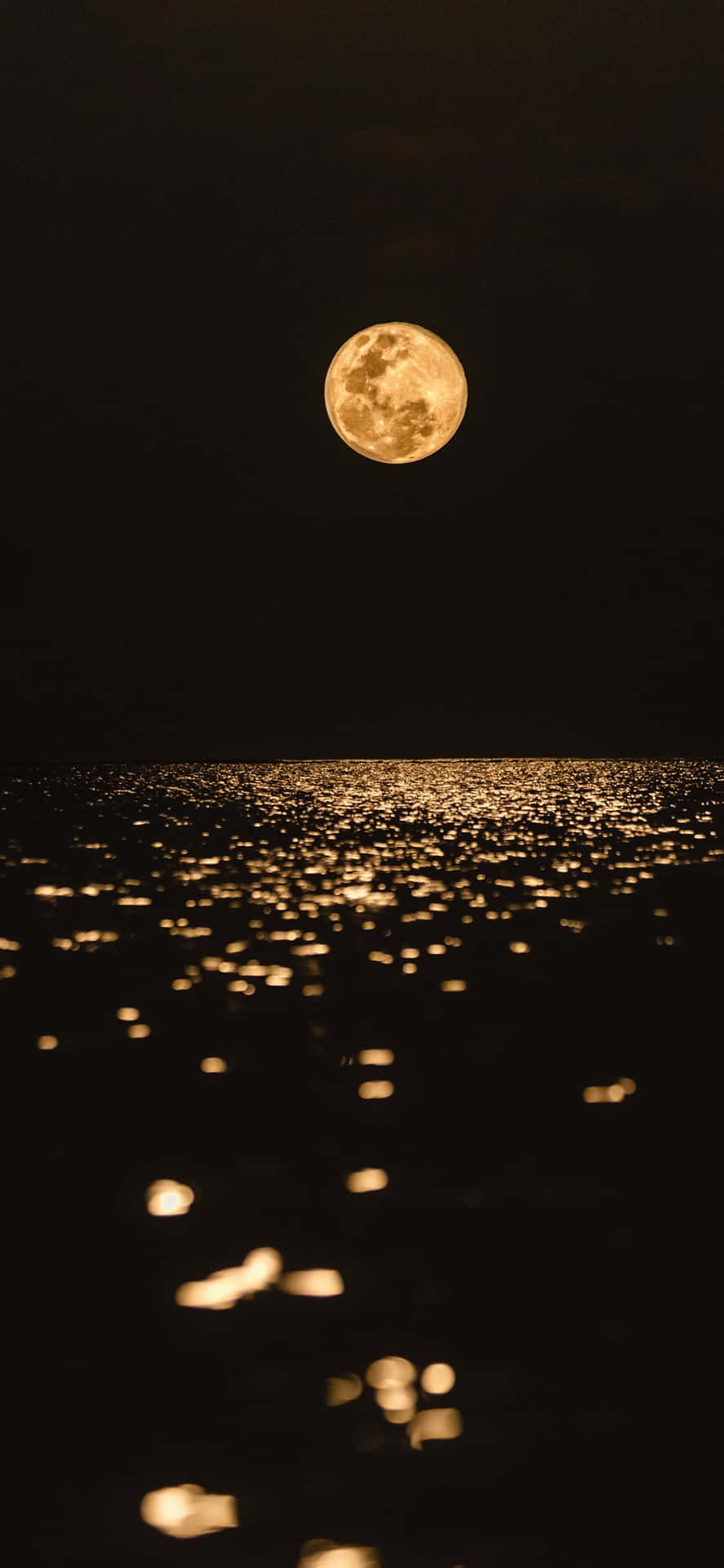 Majestic Full Moon Against Night Sky