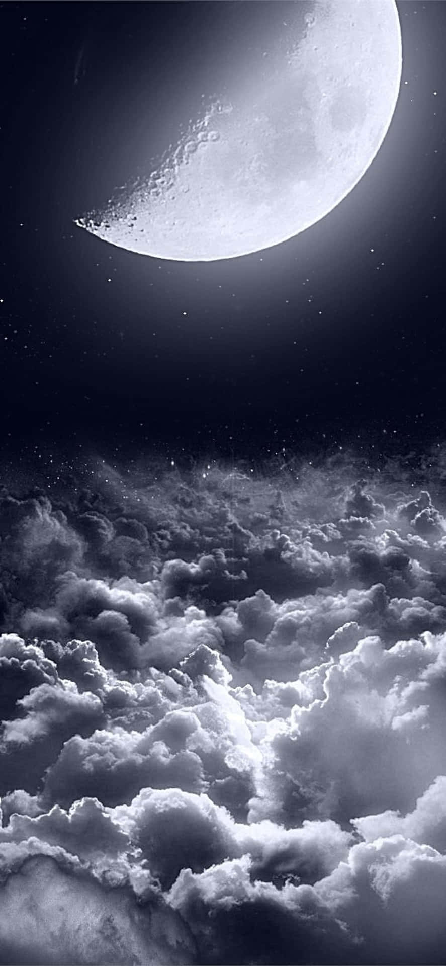 Majestic Full Moon In The Night Sky
