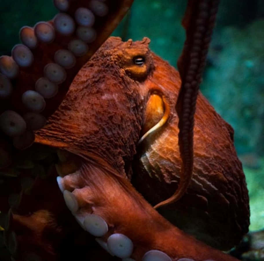 Majestic Giant Pacific Octopus Underwater Wallpaper