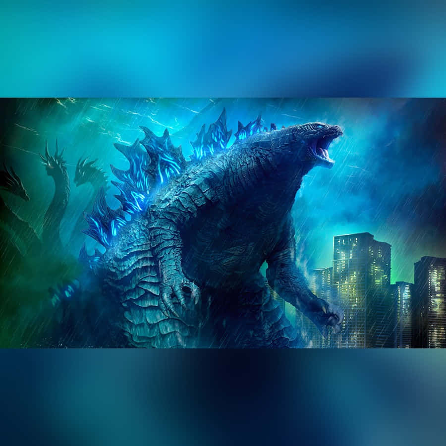 Majestic Godzilla Wreaking Havoc In A Metropolitan City Wallpaper