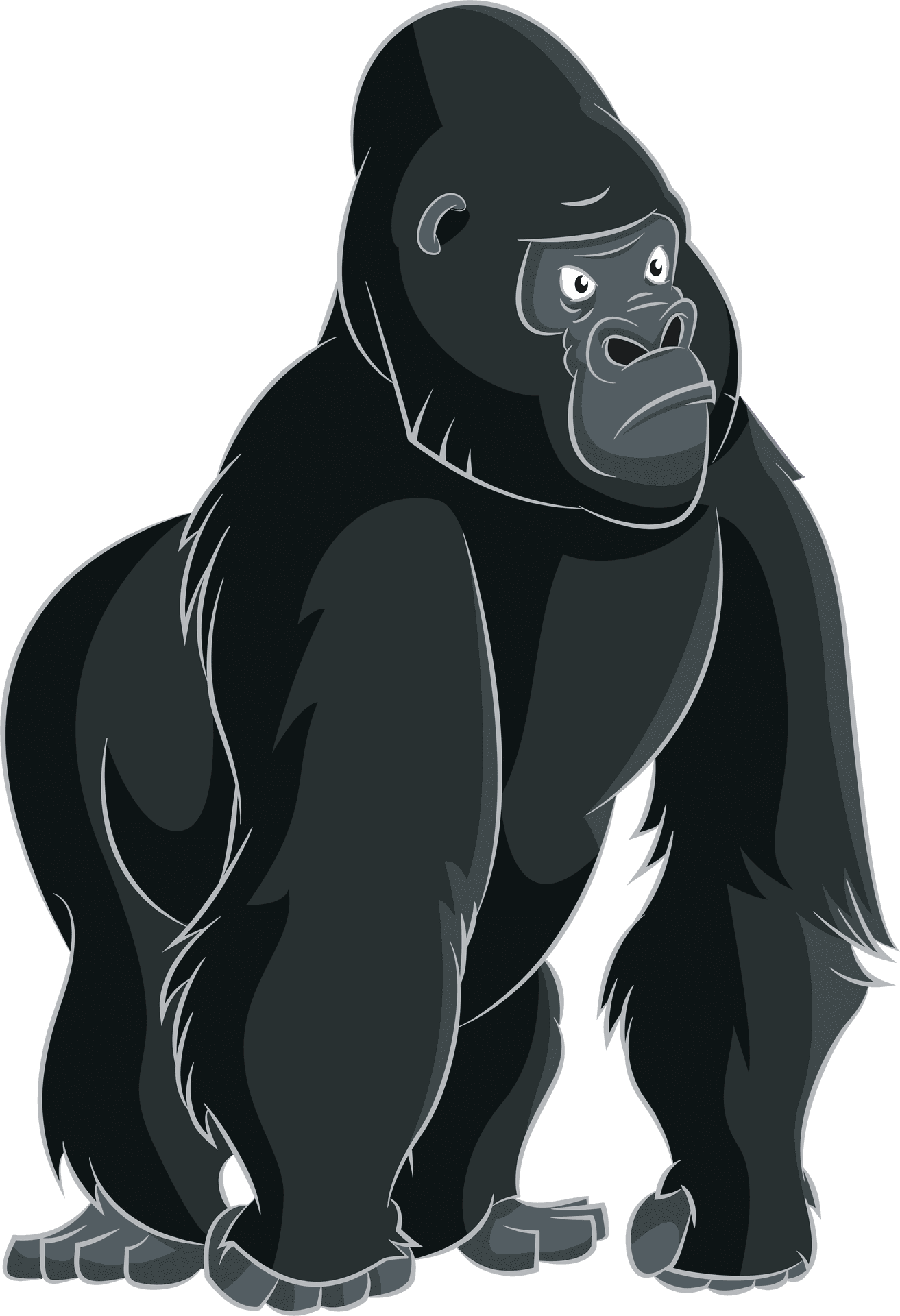 Majestic Gorilla Illustration PNG