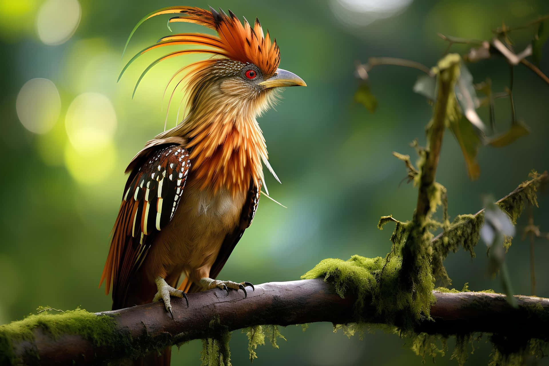 Majestic_ Hoatzin_ Perched Wallpaper