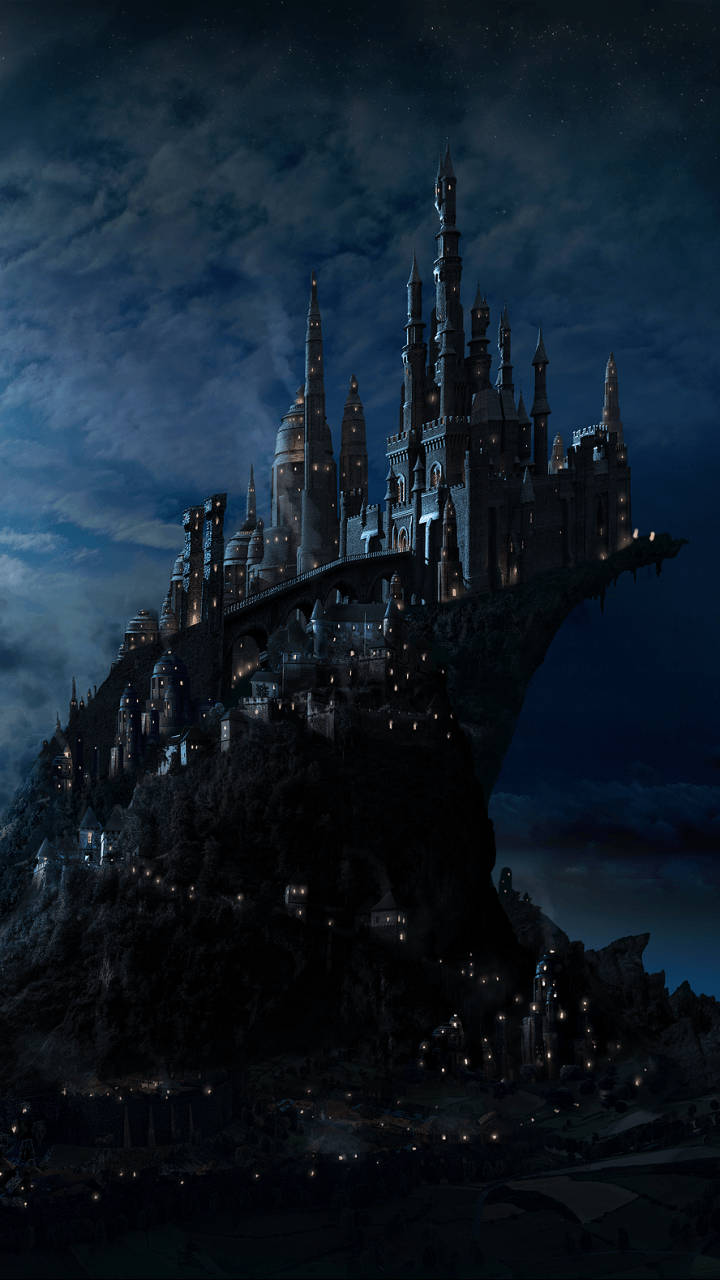Illuminated Hogwarts Castle Wallpaper