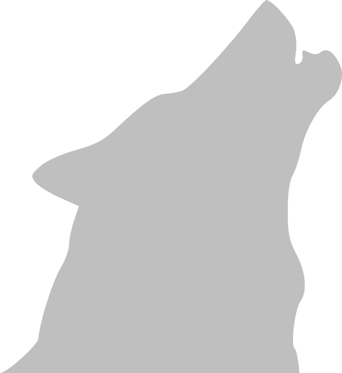 Majestic Howling Wolf Silhouette PNG