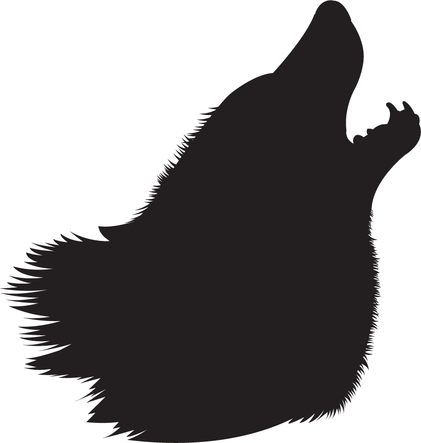 Majestic Howling Wolf Silhouette PNG