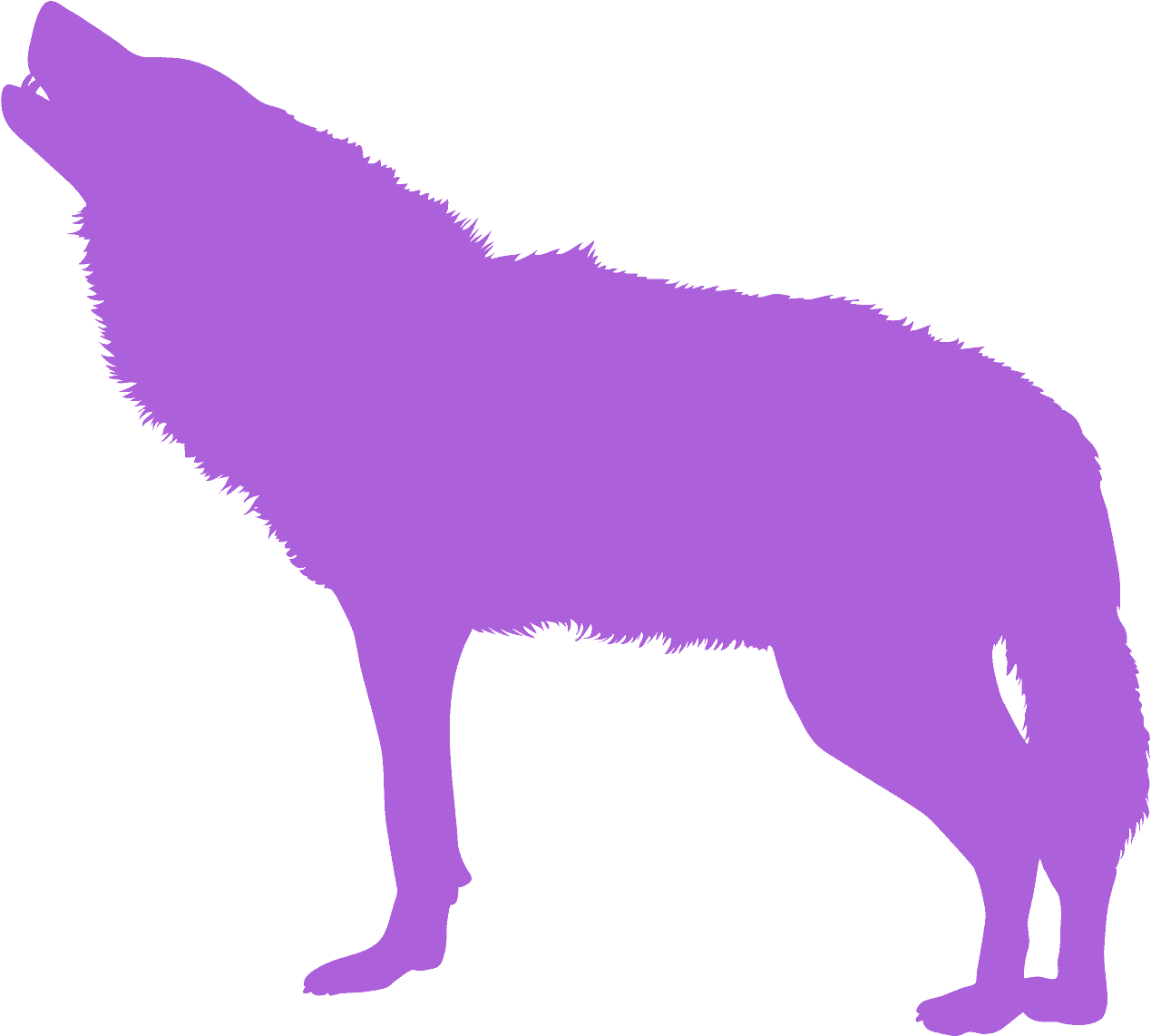Majestic Howling Wolf Silhouette.png PNG