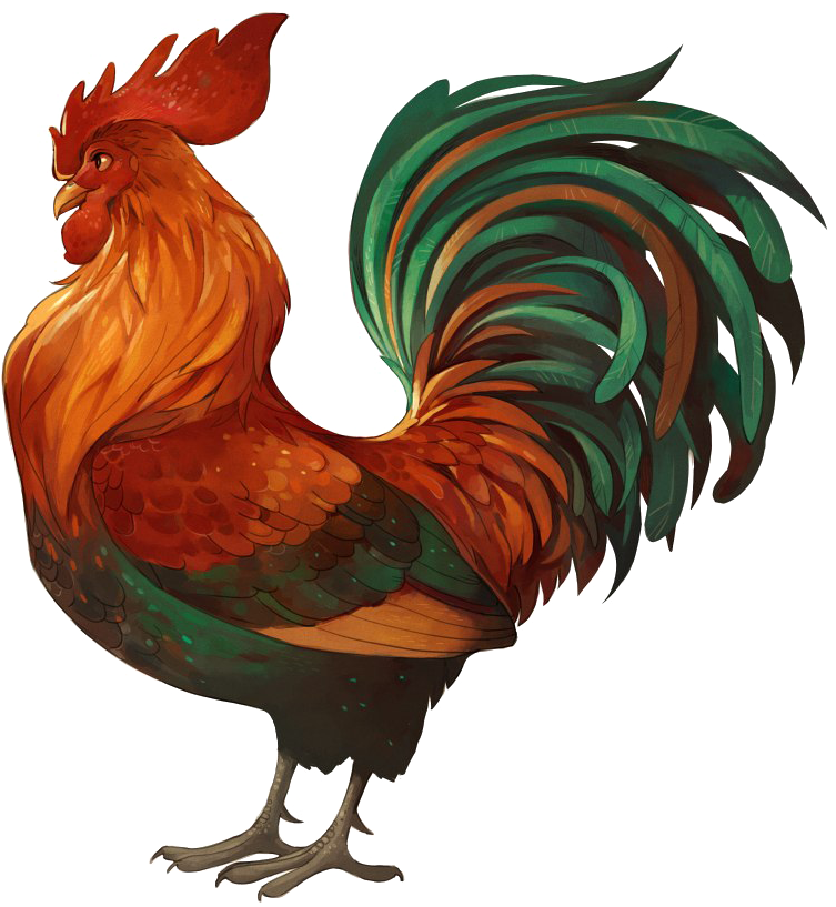 Majestic Illustrated Rooster.png PNG