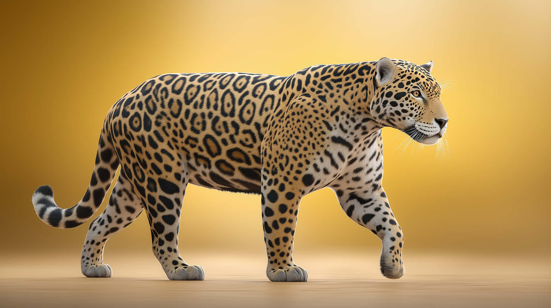 Majestic Jaguar In Profile On Minimalist Studio Background Wallpaper