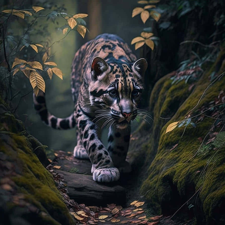 Majestic Leopardin Forest Habitat.jpg Wallpaper