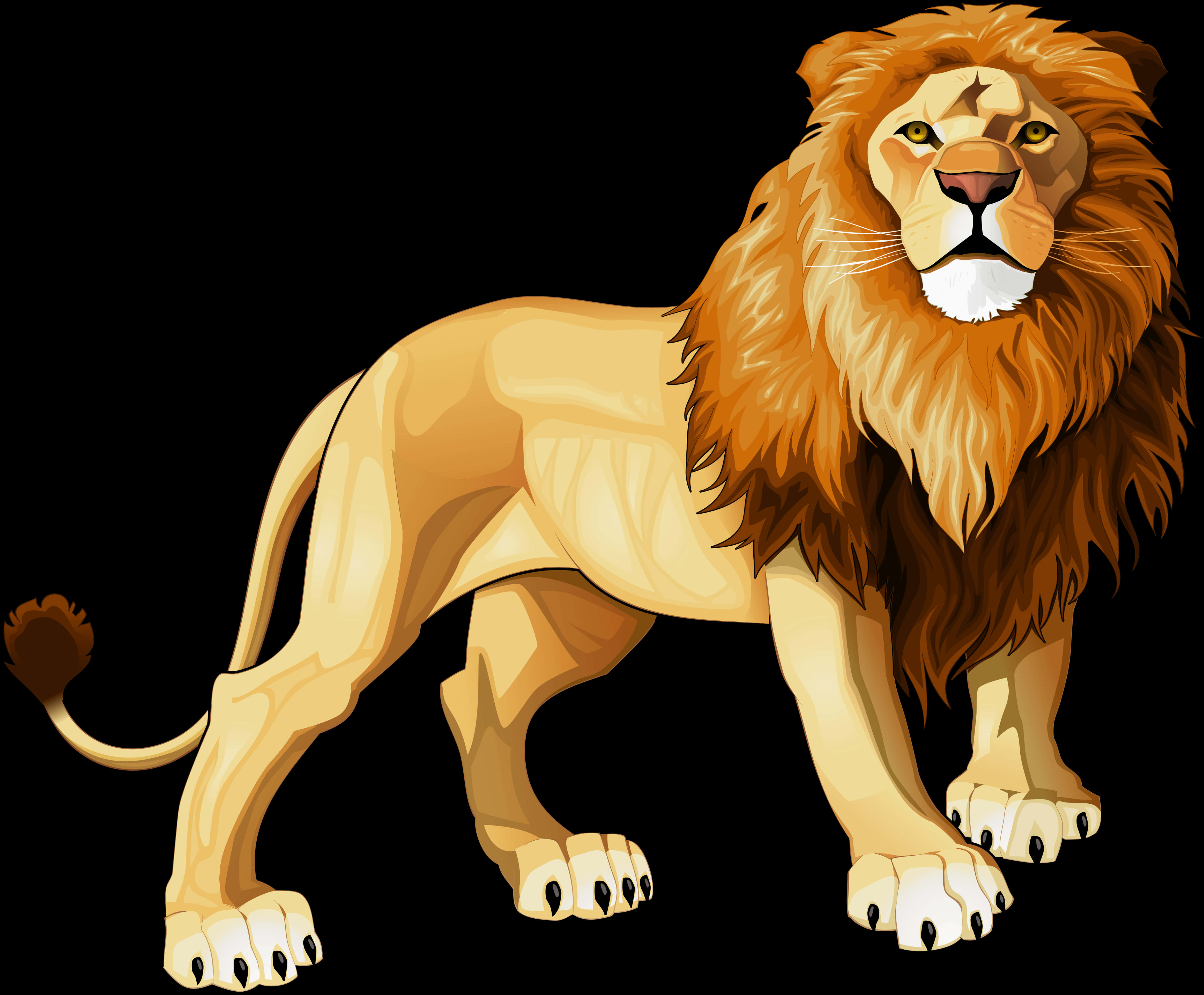 Majestic Lion Illustration PNG