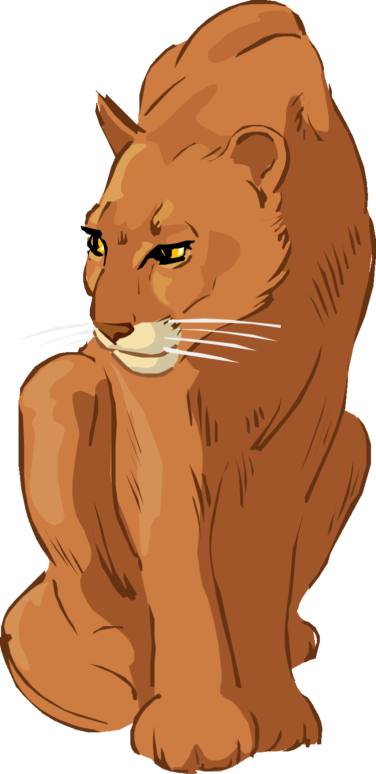 Majestic Lioness Illustration PNG