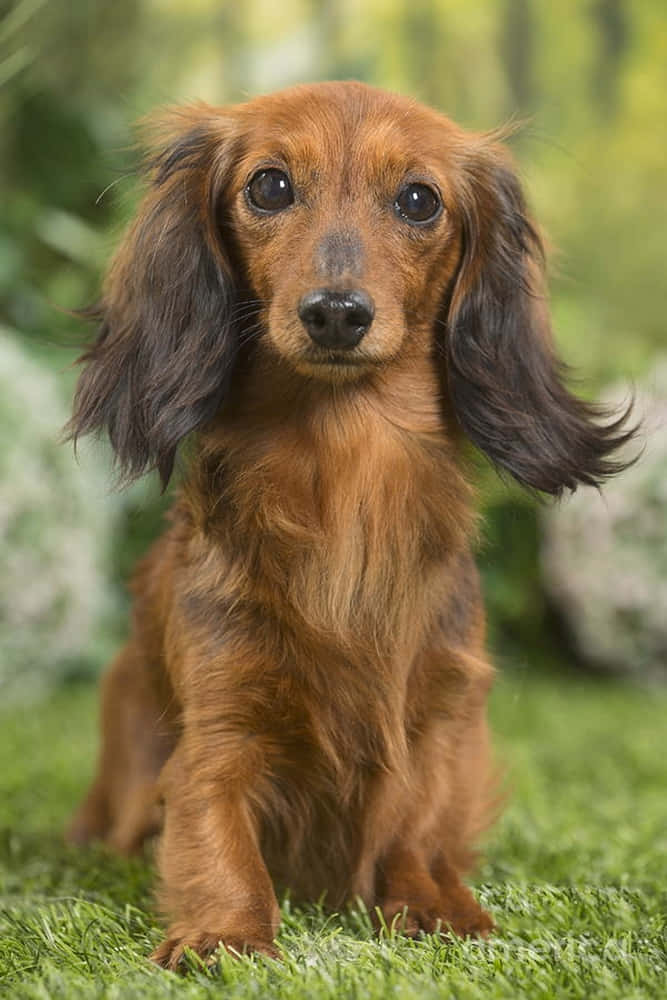 Majestic Long-haired Dog Enjoying The Outdoors Wallpaper