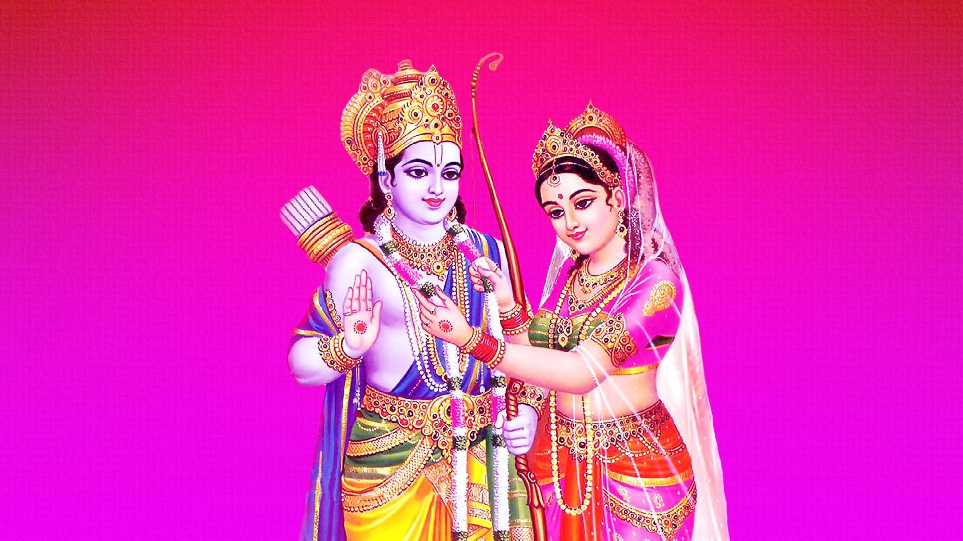 Majestic Lord Rama With Bow And Arrow Wallpaper