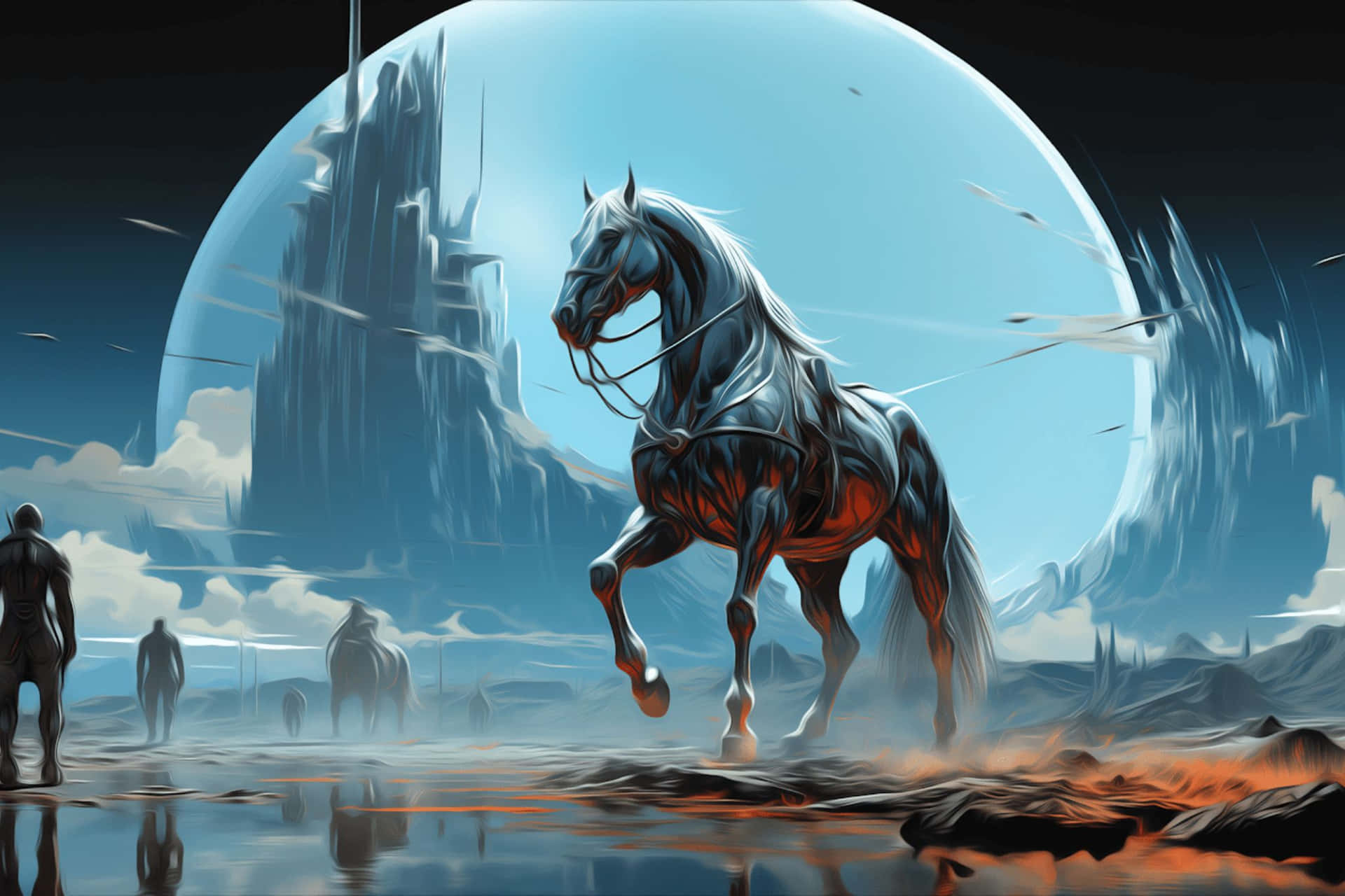 Majestic_ Mechanical_ Steed_ Exoplanet Wallpaper