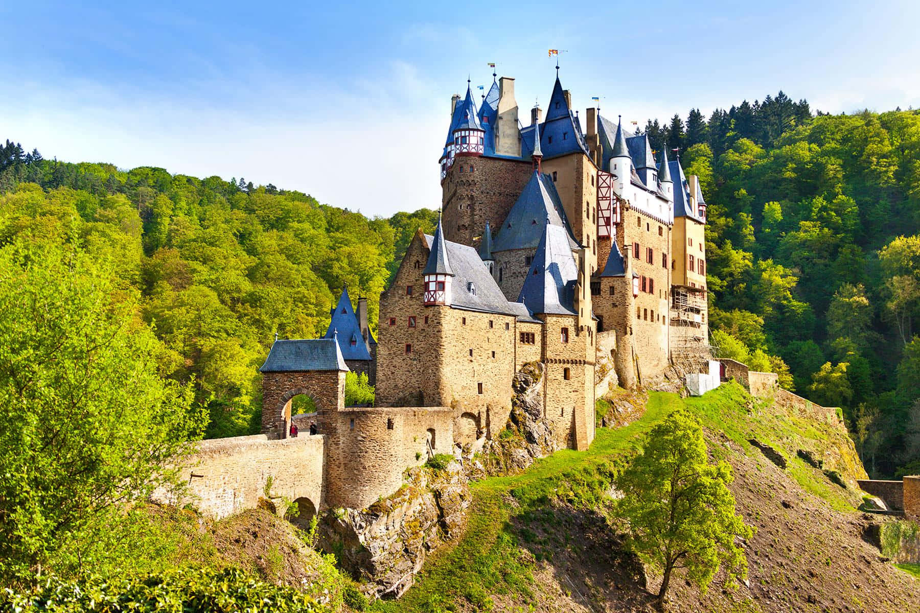 Majestic Medieval Castle At Sunset