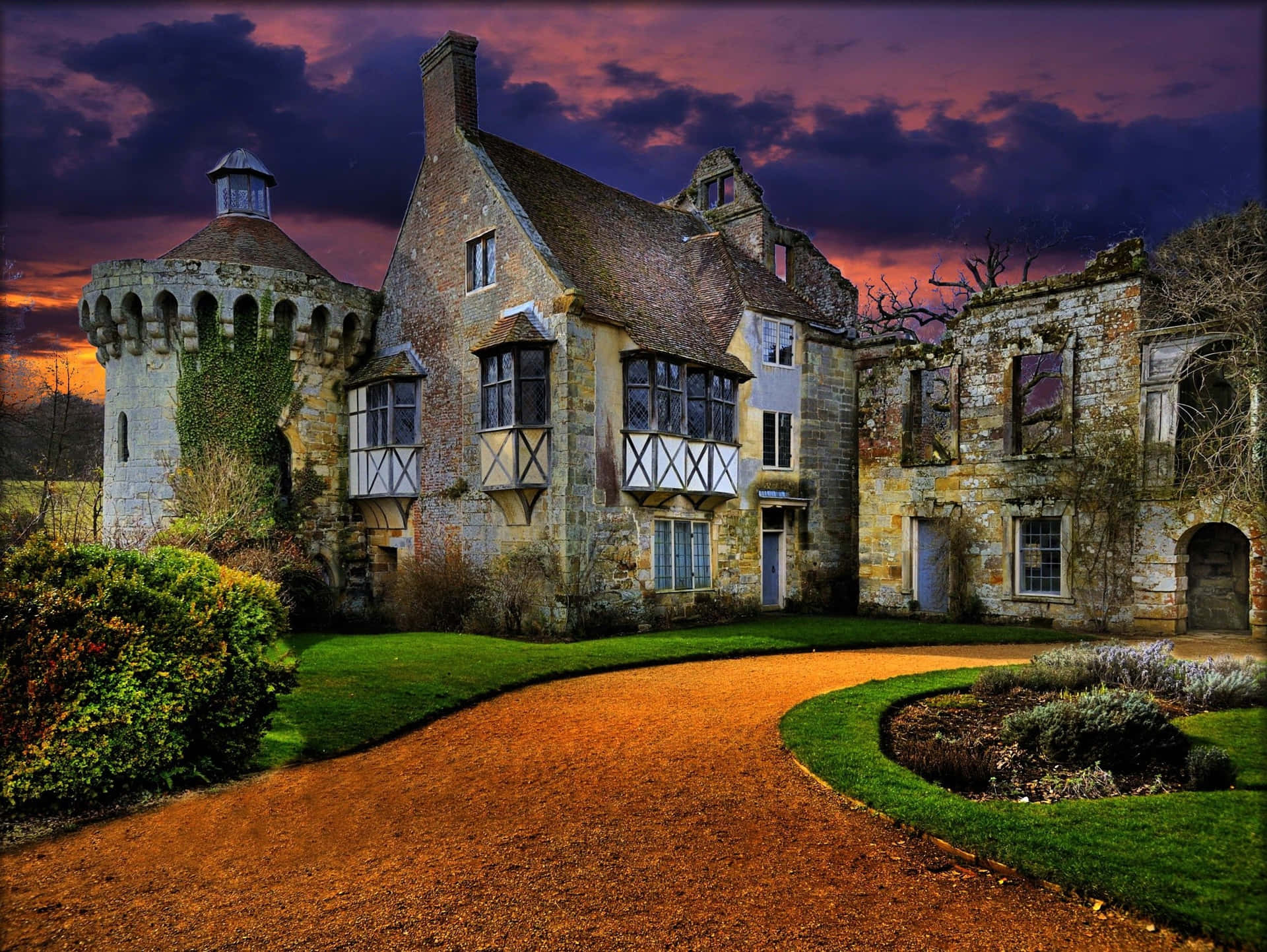 Majestic Medieval Castle At Sunset