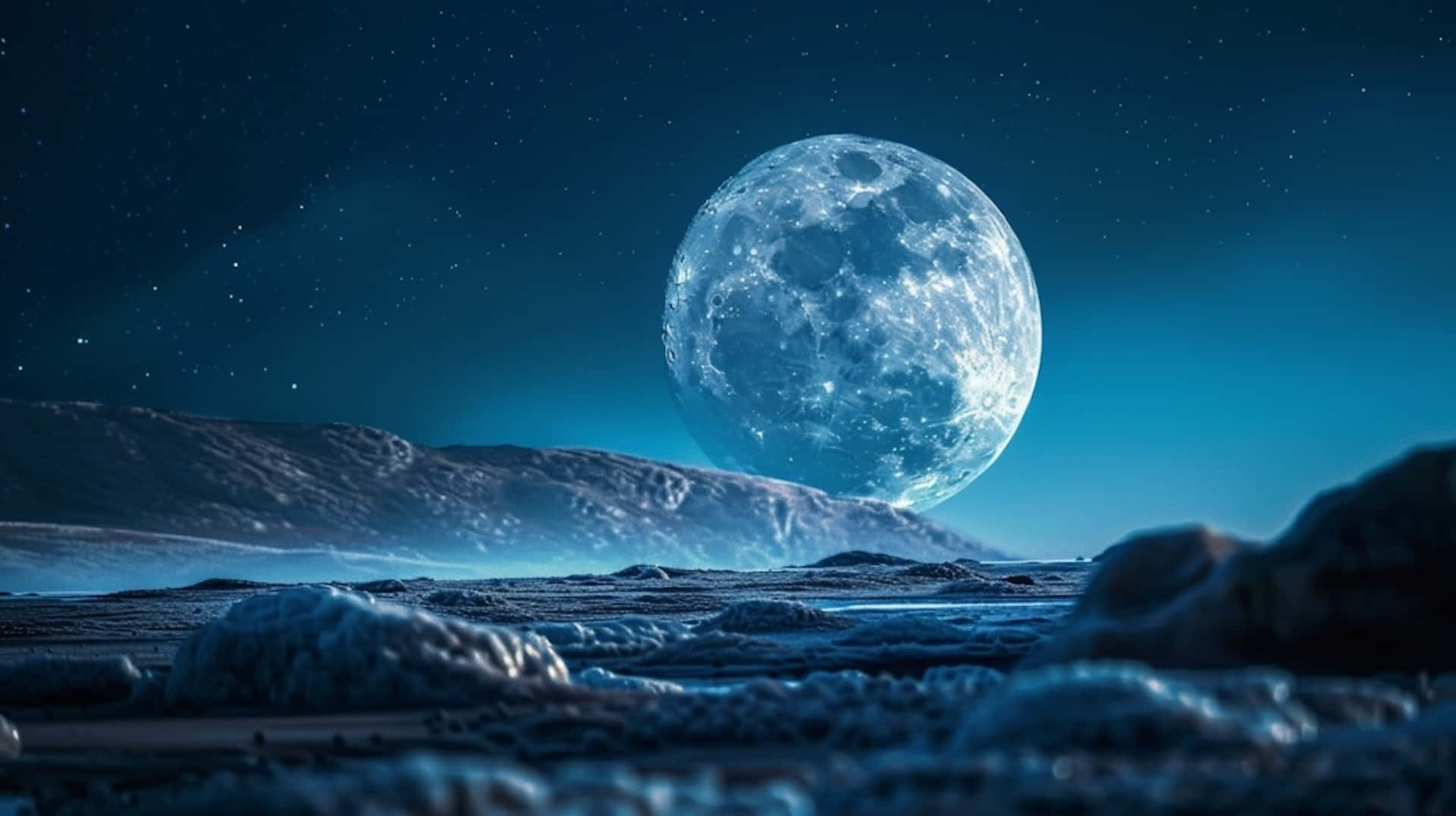 Majestic Moonrise Over Lunar Landscape.jpg Wallpaper