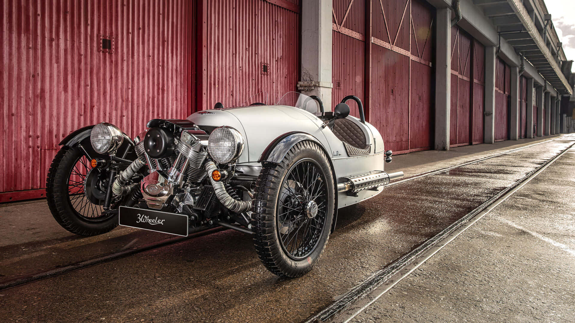 Majestic Morgan 3 Wheeler Car In Action Wallpaper