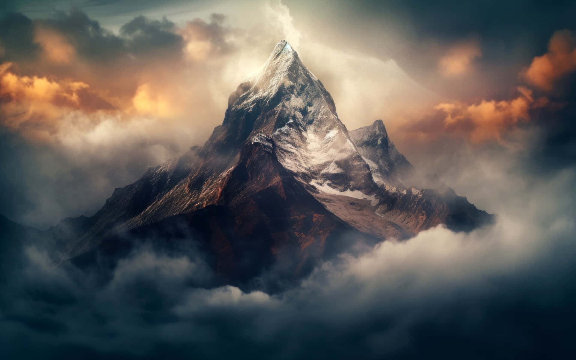 Majestic_ Mountain_ Peak_ Amidst_ Clouds Wallpaper
