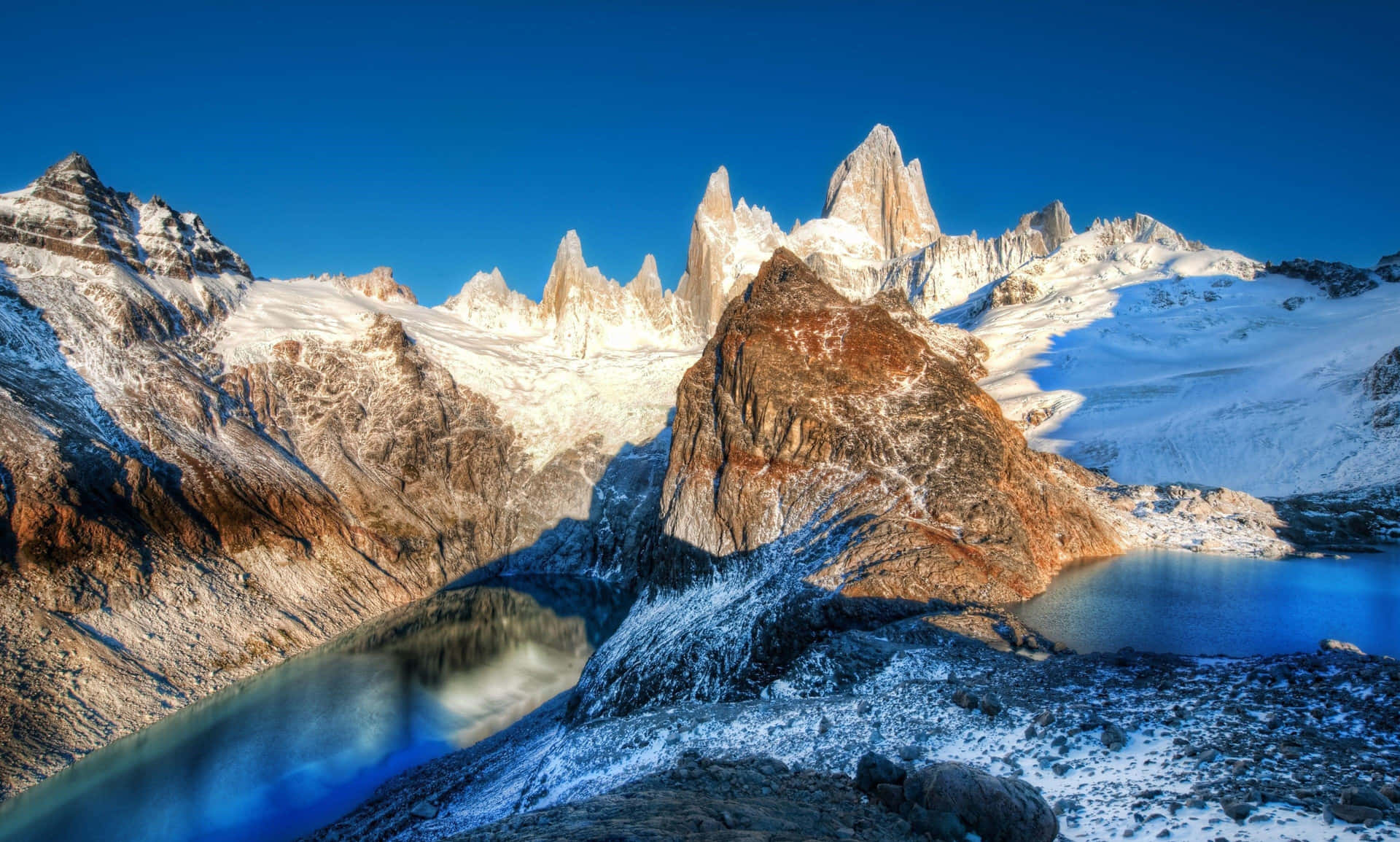 Majestic_ Mountain_ Peaks_and_ Glacial_ Lake_ H D R Wallpaper