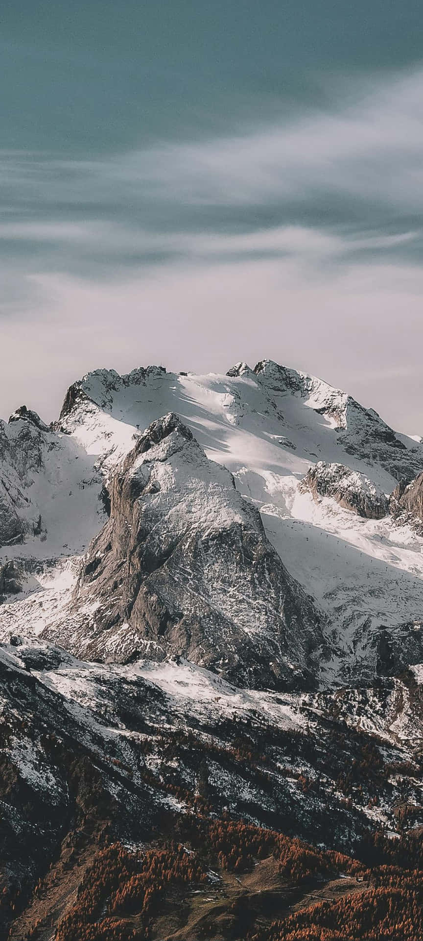 Majestic Mountain Peaks Snow Covered Wallpaper