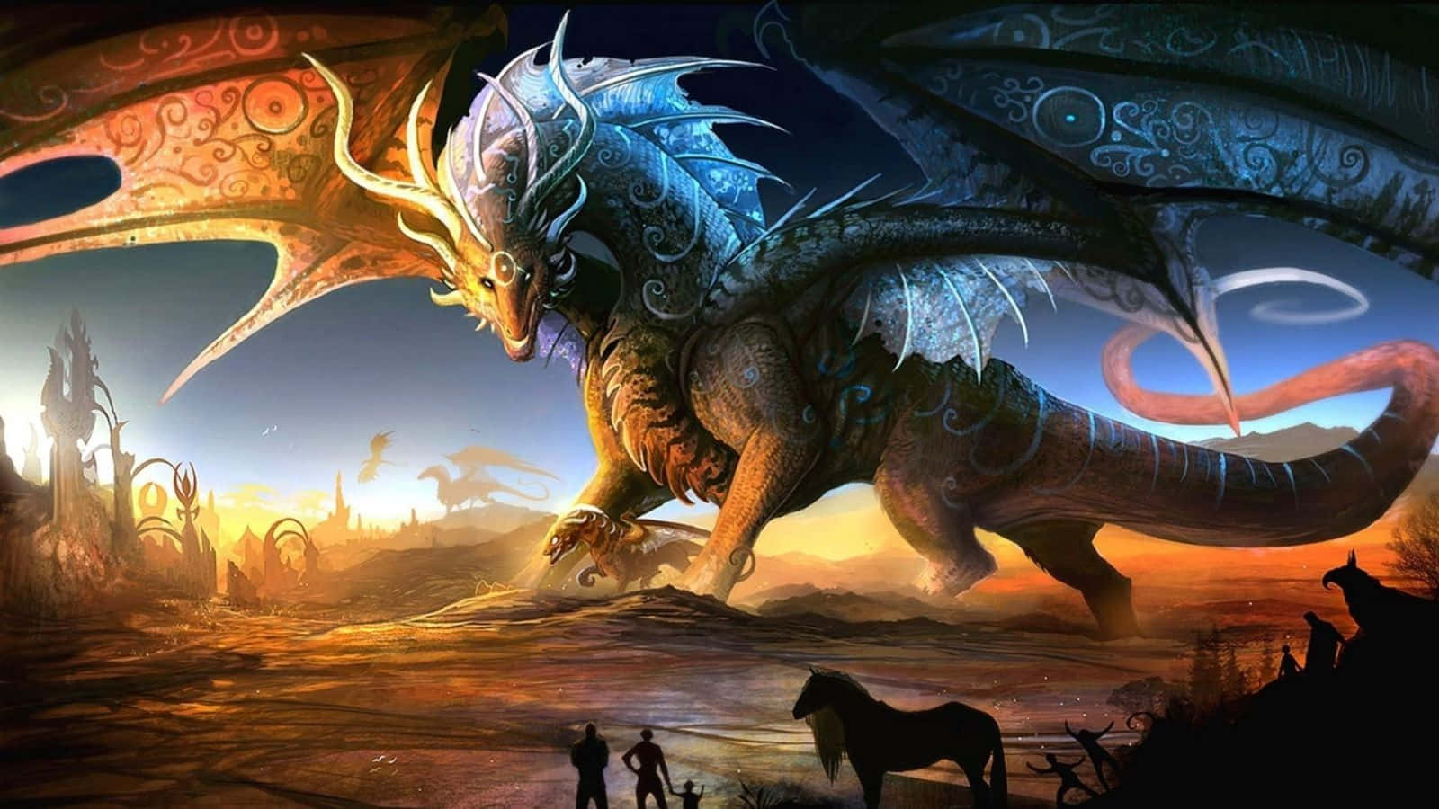 Majestic Mythical Dragon Wallpaper