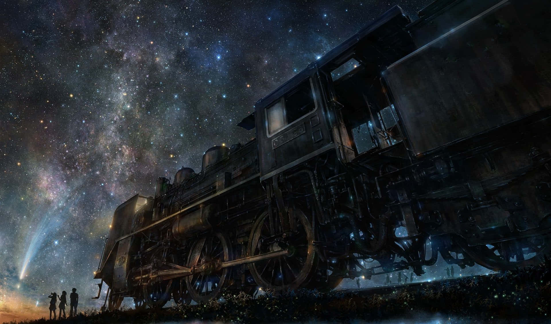 Majestic Old-fashioned Steam Train Across Scenic Landscape