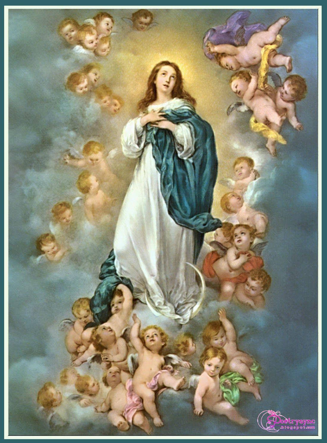 Majestic Painting Of Virgin Mary Wallpaper